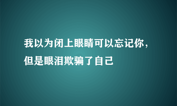 我以为闭上眼睛可以忘记你，但是眼泪欺骗了自己