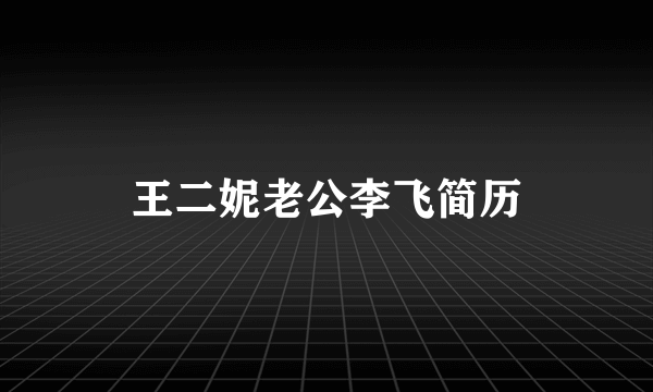 王二妮老公李飞简历