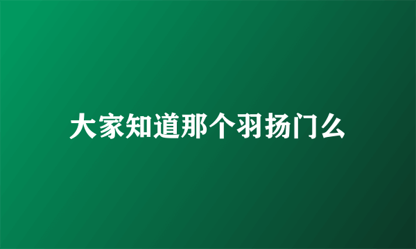 大家知道那个羽扬门么