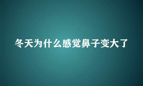 冬天为什么感觉鼻子变大了