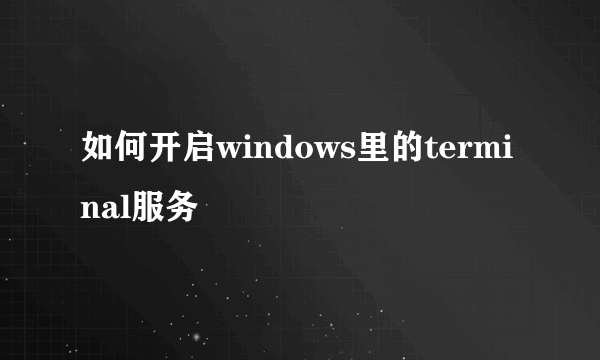 如何开启windows里的terminal服务