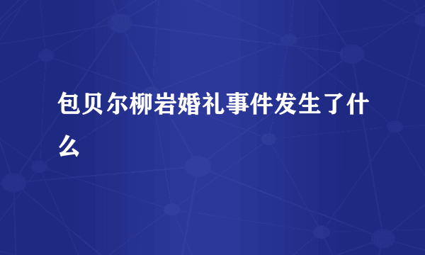 包贝尔柳岩婚礼事件发生了什么