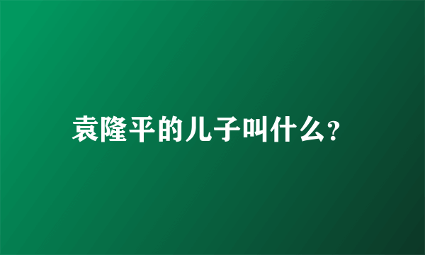 袁隆平的儿子叫什么？