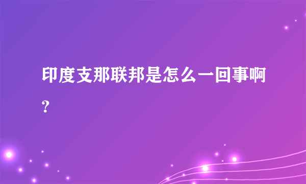 印度支那联邦是怎么一回事啊？