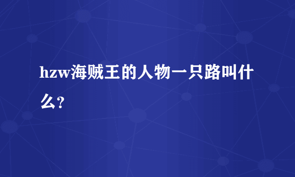 hzw海贼王的人物一只路叫什么？