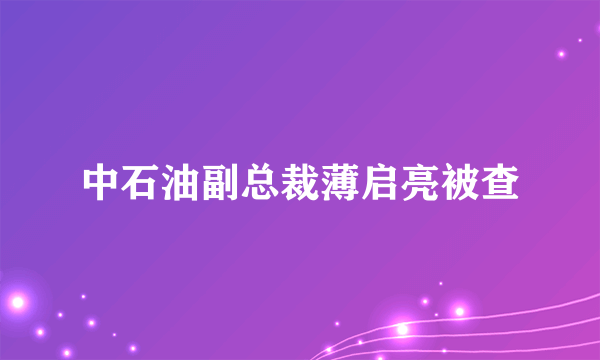 中石油副总裁薄启亮被查