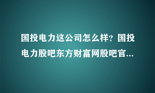 国投电力这公司怎么样？国投电力股吧东方财富网股吧官网？国投电力2021会分红吗？