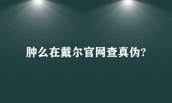 肿么在戴尔官网查真伪?