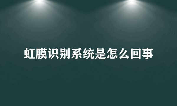 虹膜识别系统是怎么回事