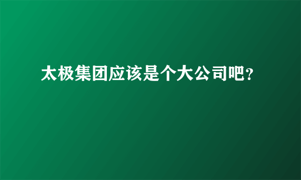 太极集团应该是个大公司吧？