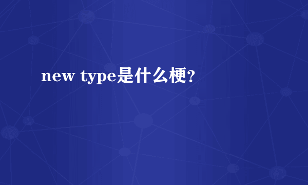 new type是什么梗？