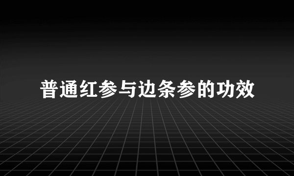 普通红参与边条参的功效