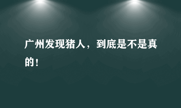 广州发现猪人，到底是不是真的！