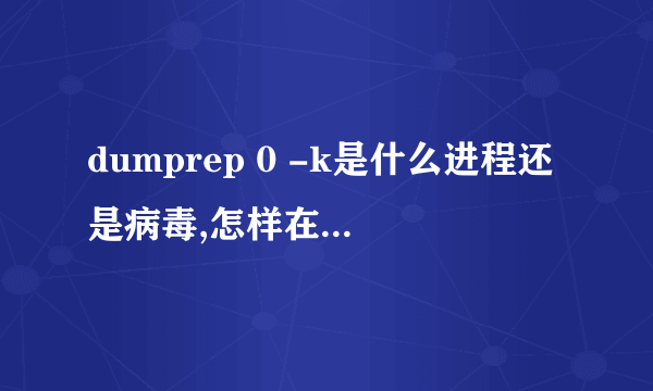 dumprep 0 -k是什么进程还是病毒,怎样在开启项里关闭?