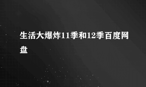 生活大爆炸11季和12季百度网盘