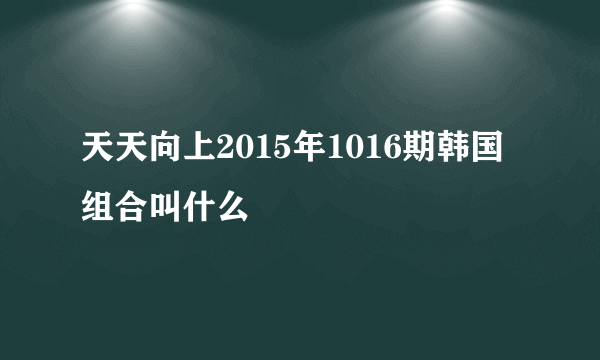 天天向上2015年1016期韩国组合叫什么