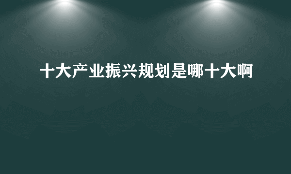 十大产业振兴规划是哪十大啊