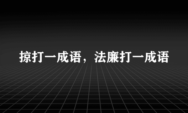 掠打一成语，法廉打一成语