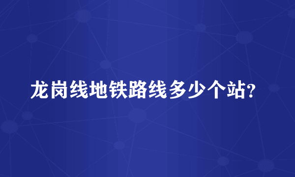 龙岗线地铁路线多少个站？