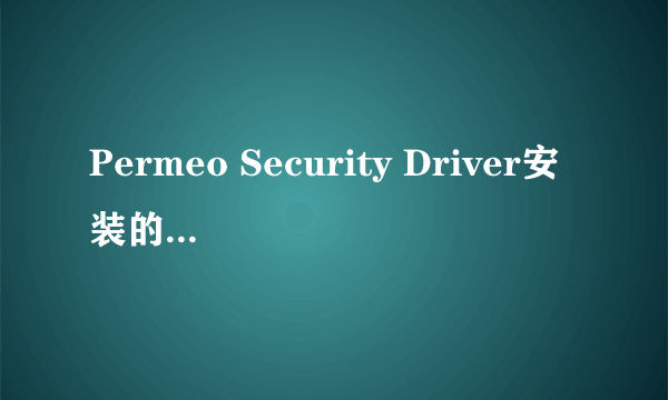 Permeo Security Driver安装的时候 到输入 name company license 和enrpty 的时候 后面两个输什么可以啊