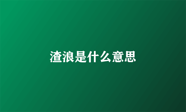 渣浪是什么意思