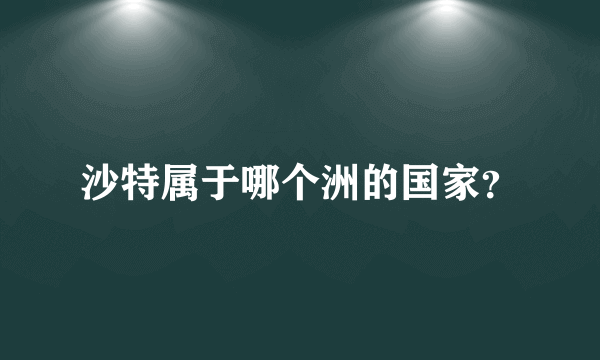 沙特属于哪个洲的国家？