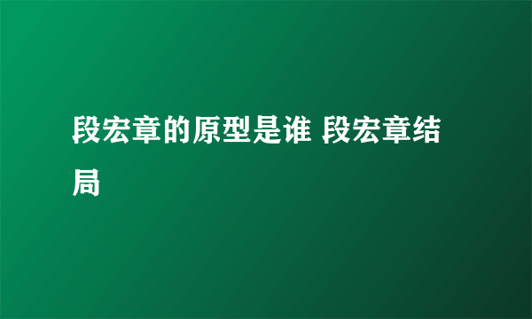 段宏章的原型是谁 段宏章结局