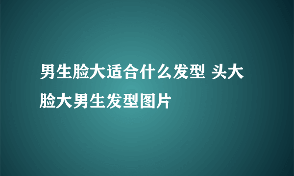 男生脸大适合什么发型 头大脸大男生发型图片