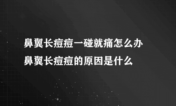 鼻翼长痘痘一碰就痛怎么办 鼻翼长痘痘的原因是什么