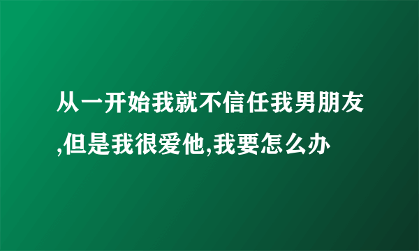 从一开始我就不信任我男朋友,但是我很爱他,我要怎么办