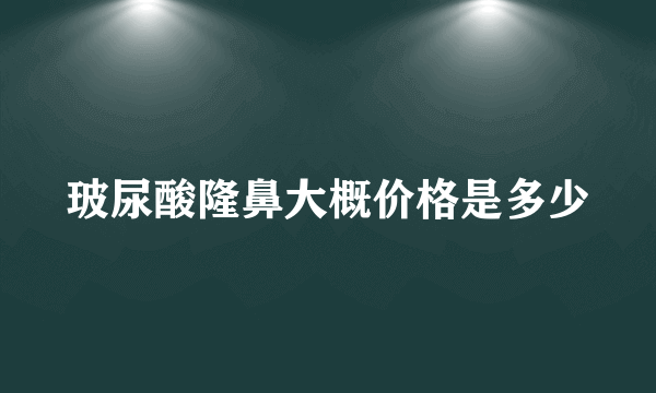 玻尿酸隆鼻大概价格是多少