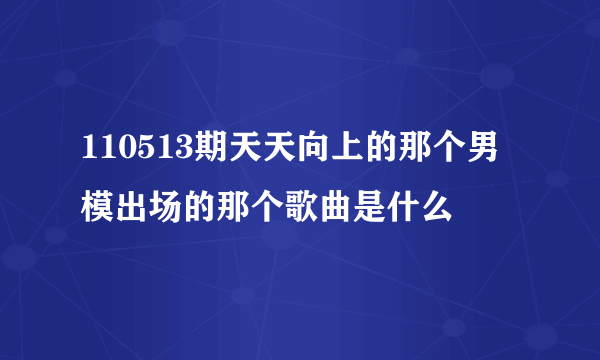 110513期天天向上的那个男模出场的那个歌曲是什么