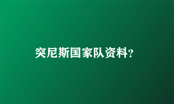 突尼斯国家队资料？