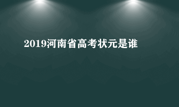 2019河南省高考状元是谁