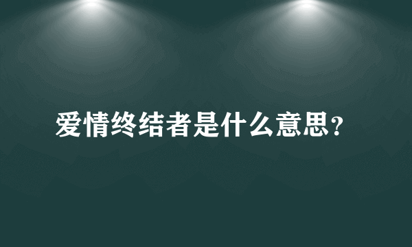 爱情终结者是什么意思？