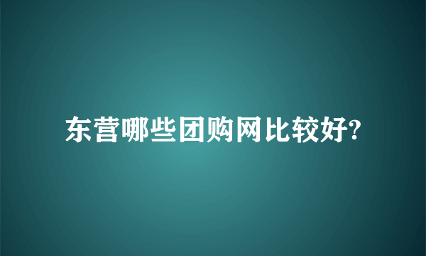 东营哪些团购网比较好?