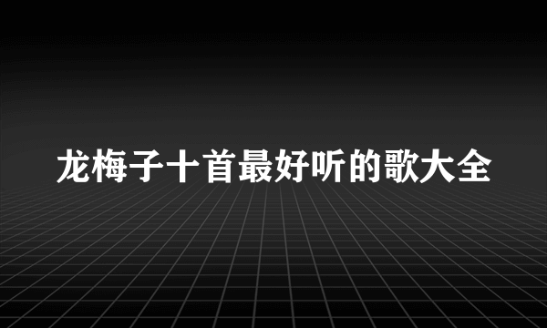 龙梅子十首最好听的歌大全