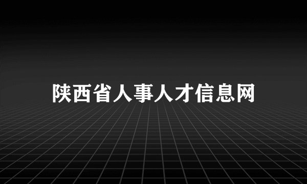 陕西省人事人才信息网