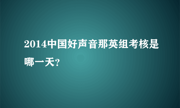 2014中国好声音那英组考核是哪一天？