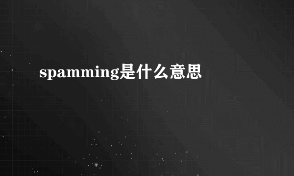 spamming是什么意思