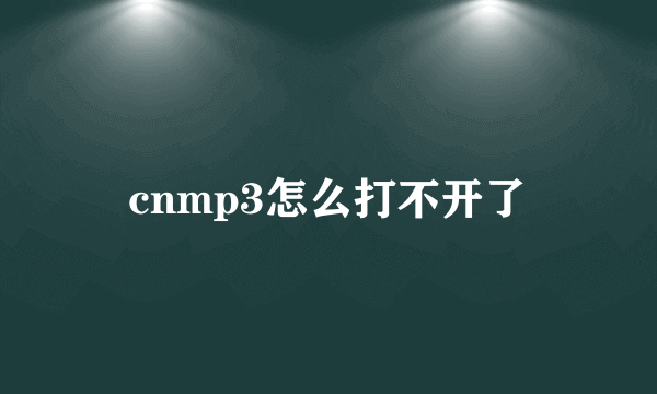 cnmp3怎么打不开了