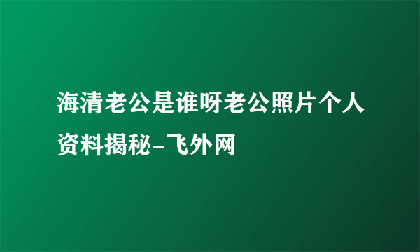 海清老公是谁呀老公照片个人资料揭秘-飞外网