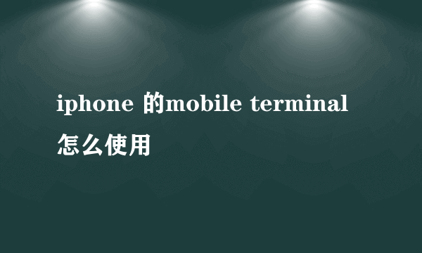 iphone 的mobile terminal 怎么使用