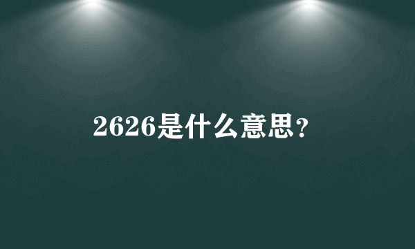 2626是什么意思？