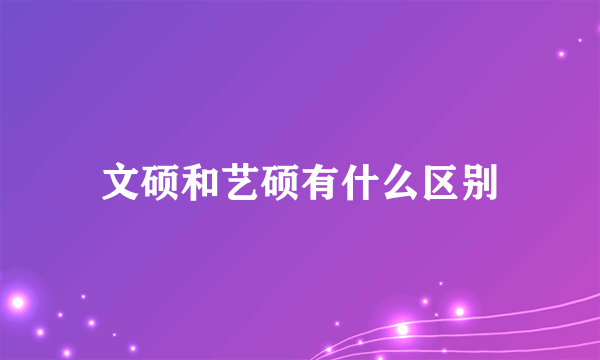 文硕和艺硕有什么区别