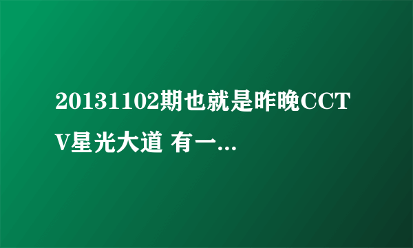 20131102期也就是昨晚CCTV星光大道 有一条英文歌？