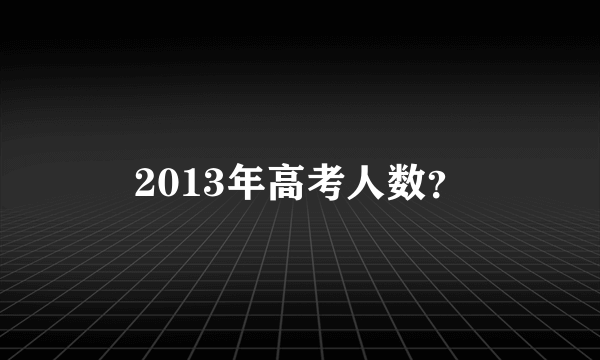 2013年高考人数？