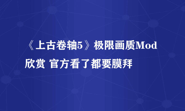 《上古卷轴5》极限画质Mod欣赏 官方看了都要膜拜