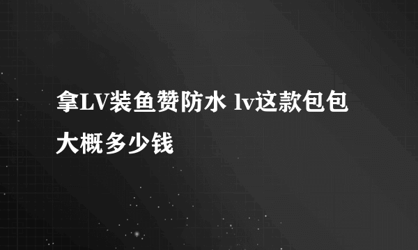 拿LV装鱼赞防水 lv这款包包大概多少钱