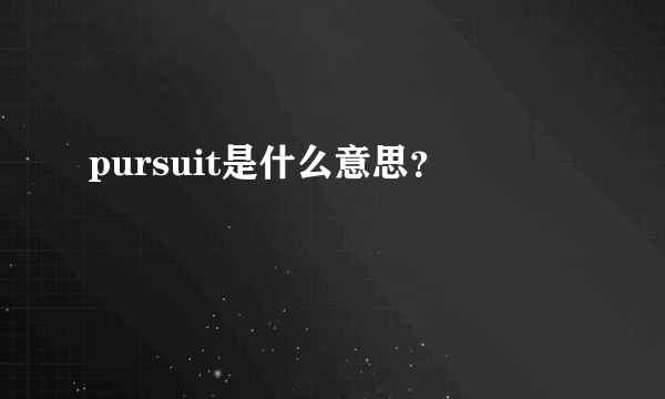 pursuit是什么意思？